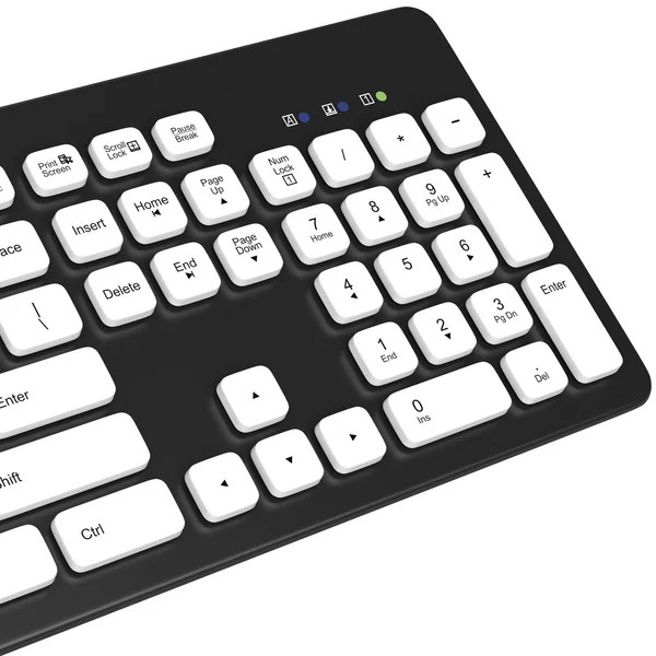 Keyboard, buttons, arrows, numerals. 3D graphic — Stockfoto