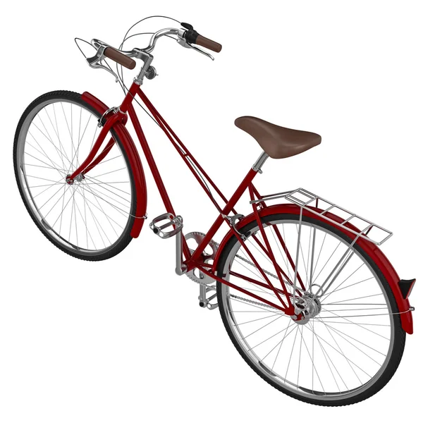 Rotes Fahrrad mit Chrom. 3D-Grafik — Stockfoto