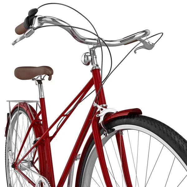 Fahrrad in einer Zoomansicht des Rades. 3D-Grafik — Stockfoto
