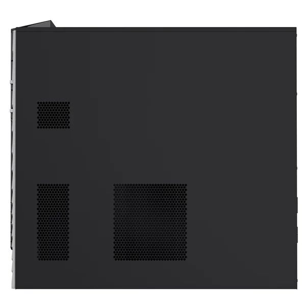 PC case side view on ventilation holes. 3d graphic — Stock Photo, Image