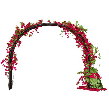 Metal pergola shaped as arc front view