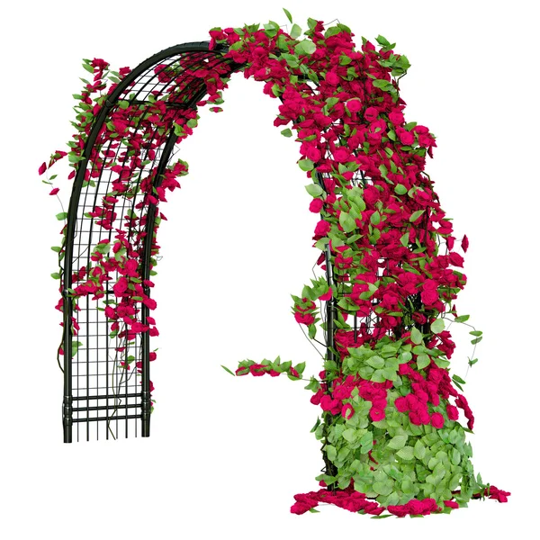 Arched pergola in perspective view