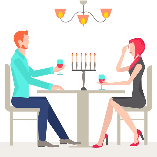 Romantic date, couples in love — Stock Vector