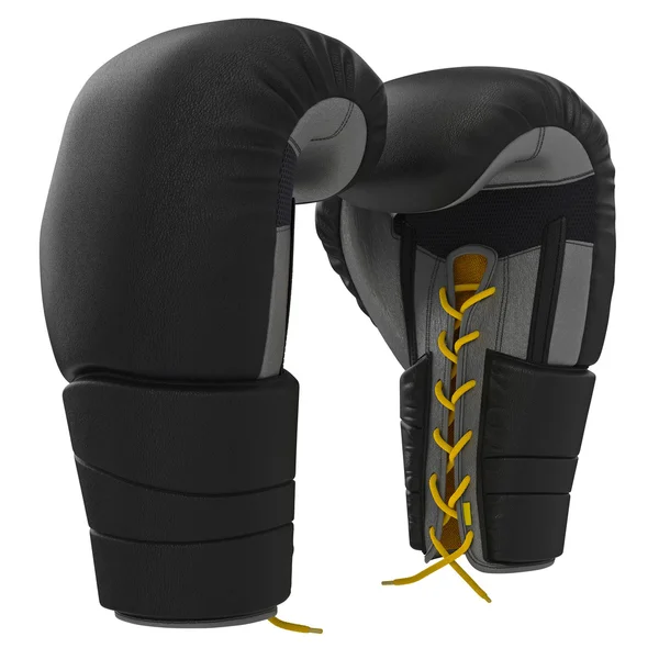 Lacing leather boxing gloves — 图库照片