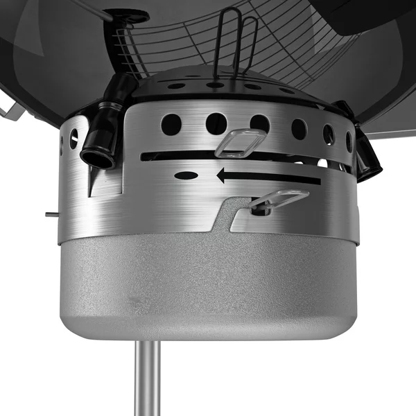Válvula de ventilación de aluminio con palanca de acero inoxidable, vista cercana — Foto de Stock
