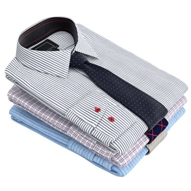 Klasik erkek gömlek ile uzun bağları katlanmış