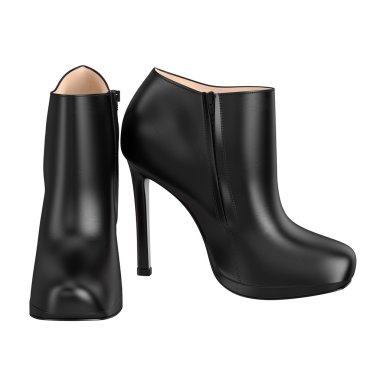 Black patent leather shoes on high heels clipart