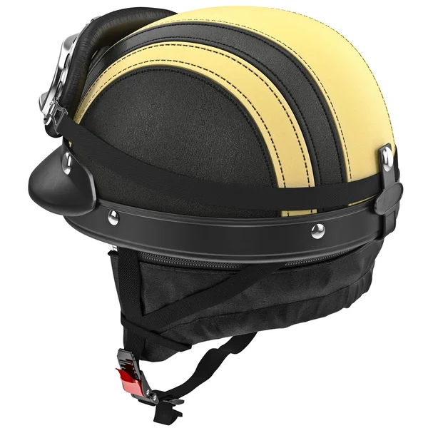 Orelhas de proteção de couro para capacete de motocicleta com óculos — Fotografia de Stock