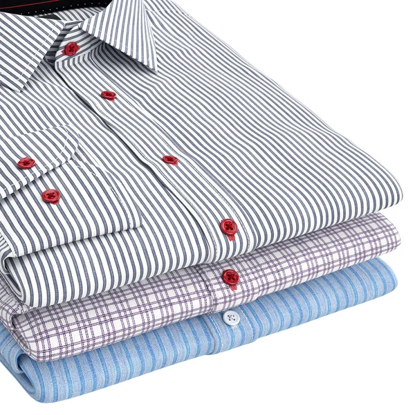 Camisas masculinas clássicas dobrado, vista ampliada — Fotografia de Stock
