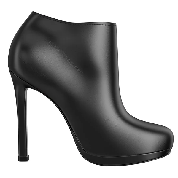 Zapato de cuero negro para mujer, vista lateral —  Fotos de Stock