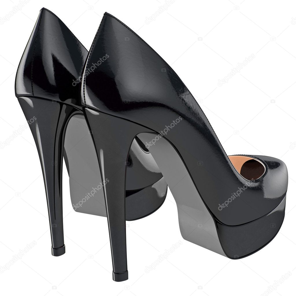 womens black patent court shoes