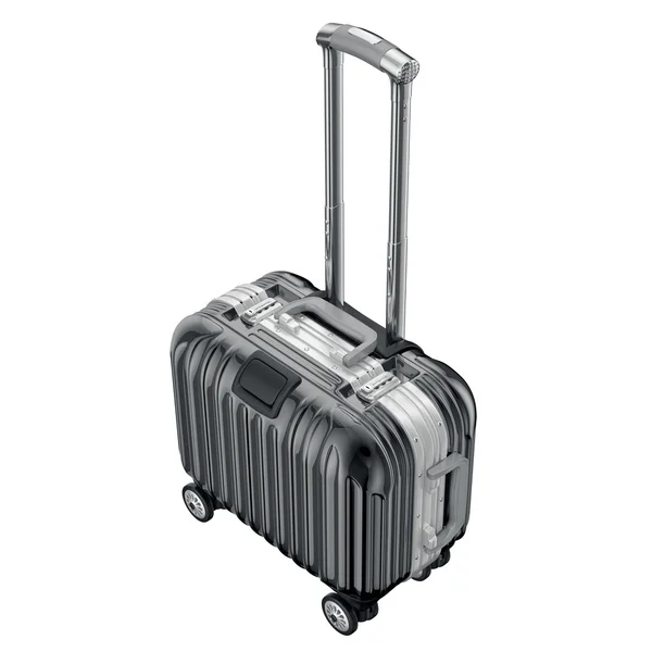 Svart metallic bagage, ovanifrån — Stockfoto