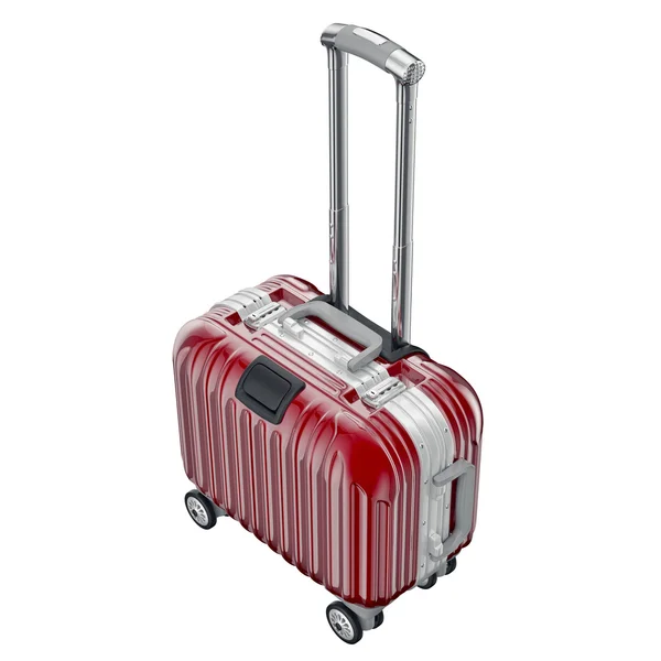 Red metallic luggage — Stock Photo, Image