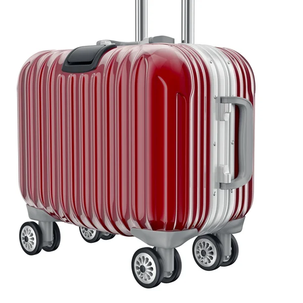红色的金属行李旅行、 缩放视图 — 图库照片