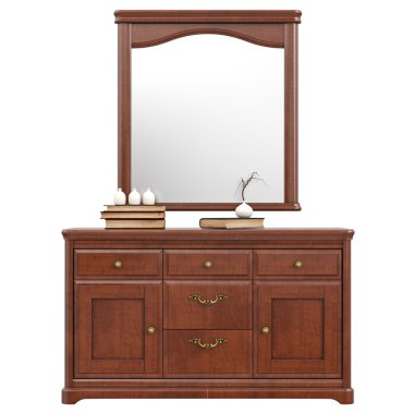 Large dresser with mirror, front view clipart