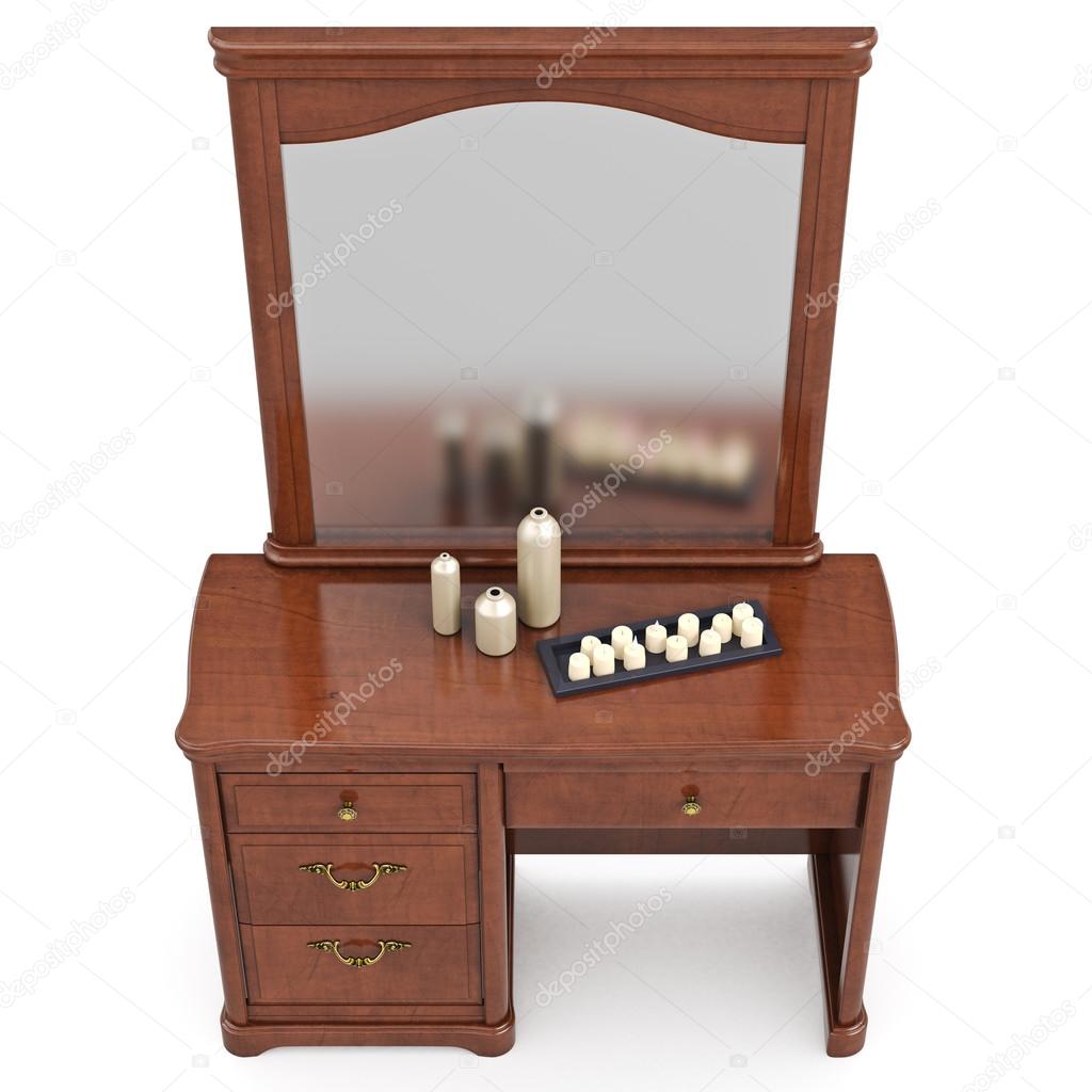 Dresser Classic Style With Mirror Top View Stock Photo