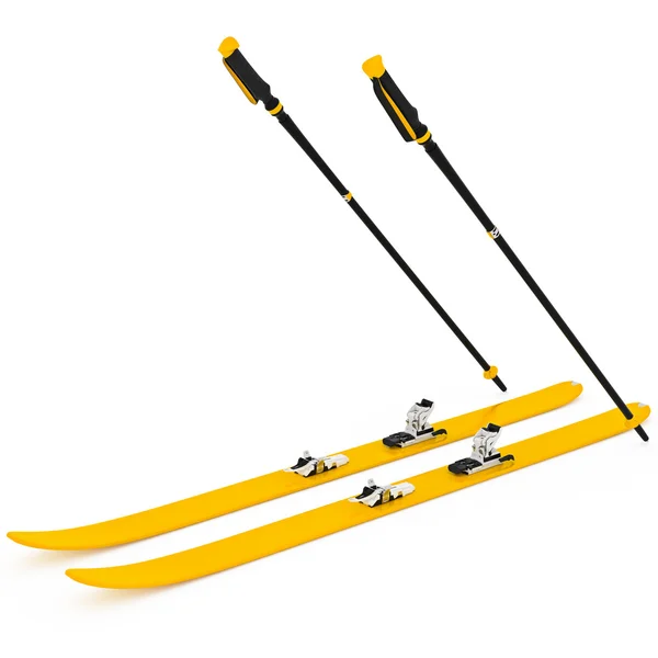 滑雪橙色滑雪杖 — 图库照片