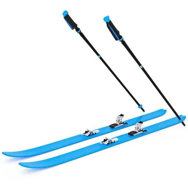 Skiing blue ski poles — Stock Photo, Image