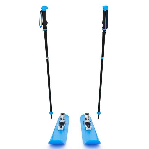Skiing sports blue, ski poles, front view — Stock Photo, Image