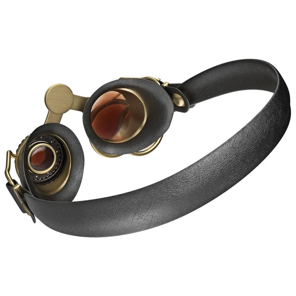 Glasögon med runda linser steampunk, bakifrån — Stockfoto