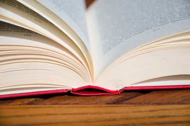 açık ahşap sandalye üzerinde kırmızı kitap