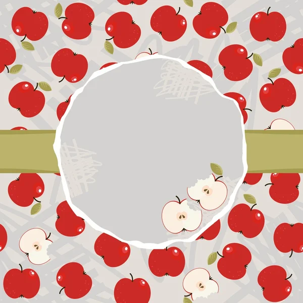 Wreath with red apples — Stock Vector