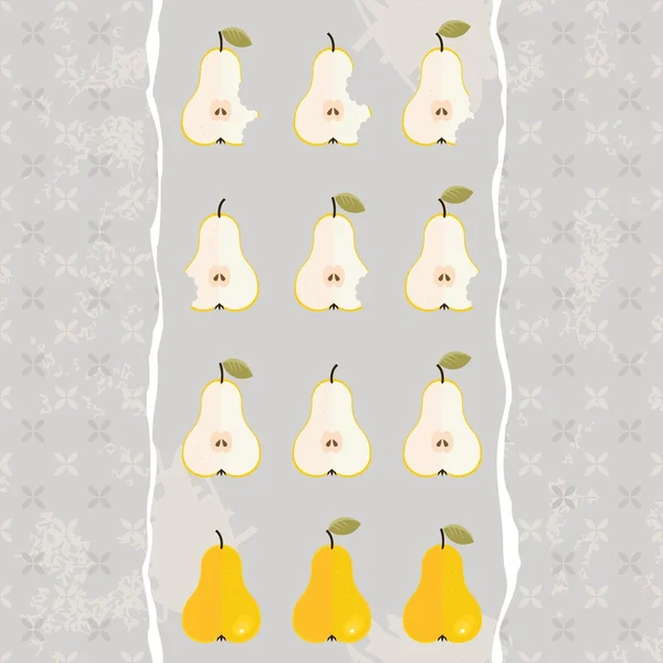 Design of yellow pears — Stock Vector