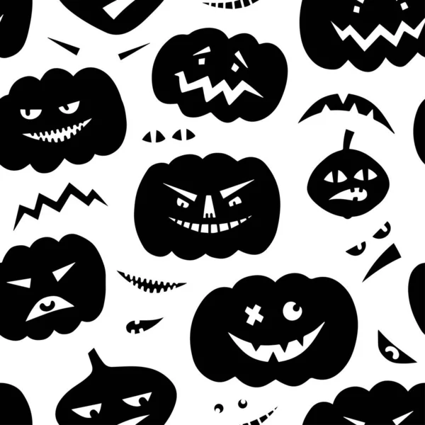 Seizoensgebonden Jack Lantaarn Halloween Naadloos Patroon Met Eng Spook Monster — Stockvector