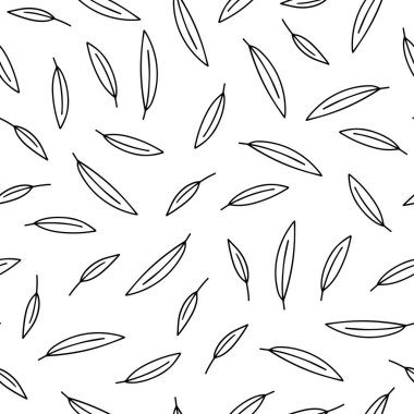 Monokrom doğrusal iz bırakmaz. Beyaz zemin üzerinde retro stil düz botanik şekilleri ile tekrarlanabilir vektör arkaplanı.