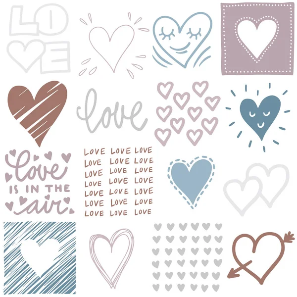 Håndtegnede Grafiske Dekorative Kærlighedselementer Bullet Tidsskrift Web Visuel Infografik Hjerte – Stock-vektor