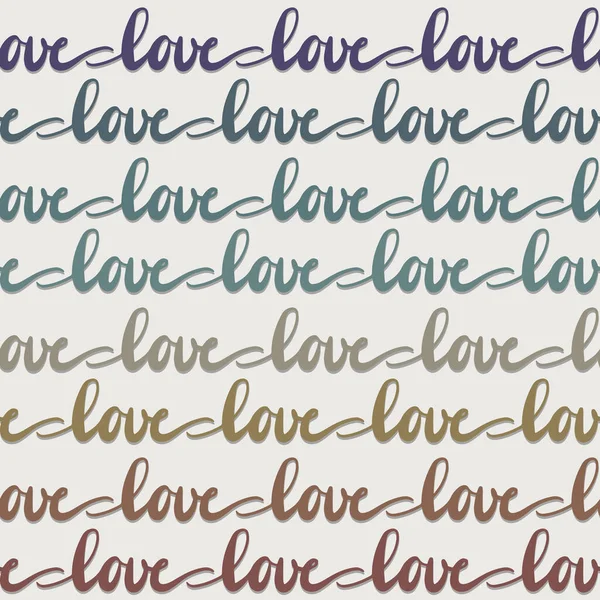 Word Love Colorful Rainbow Colors Hand Drawn Calligraphic Text Horizontal — Stock Vector