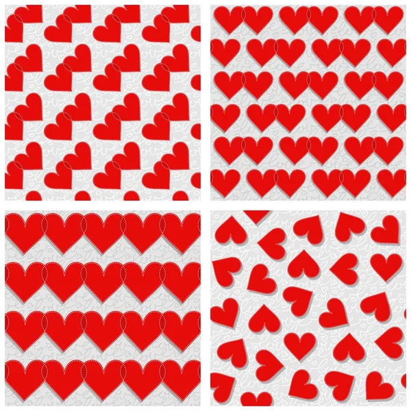 Red hearts on white — Stock Vector