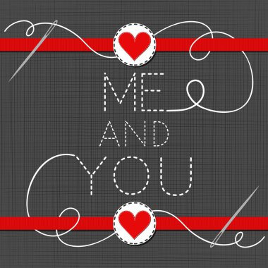 kurdele ile kırmızı Kalpler