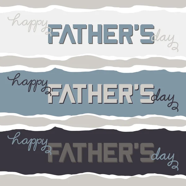 Happy fäder dag önskar på pappersrevor banner uppsättning isolerad på ljus bakgrund — Stock vektor