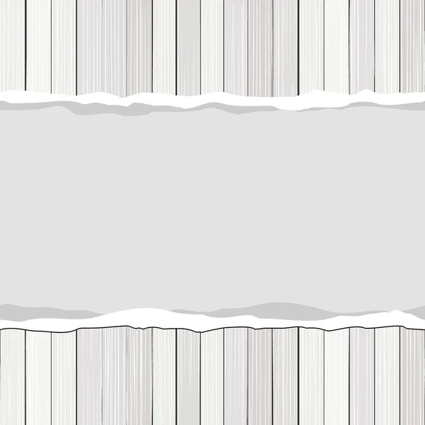 White wooden floor vertical fence with blank horizontal torn paper vector seamless pattern — Vector de stoc