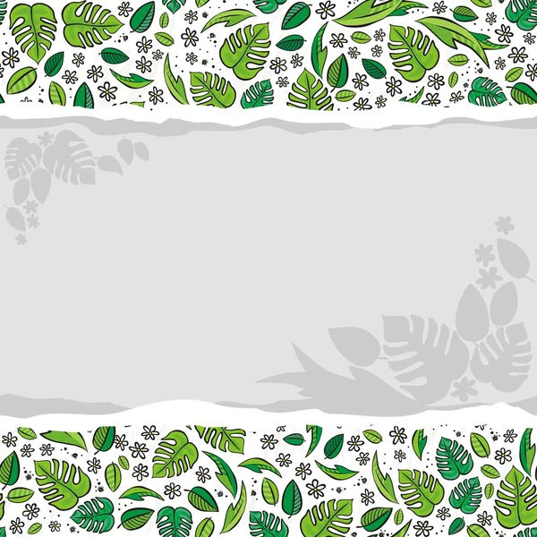 Tajne ogród kolorowy wiosna lato kwiatowy sezonowe bałaganiarski bezszwowe wzór na biały z puste rozdarty papier — Wektor stockowy