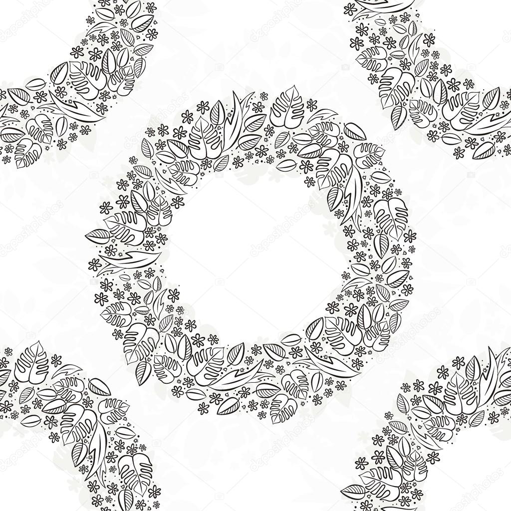 すべてのイラスト画像 トップ100白黒 花 リース イラスト