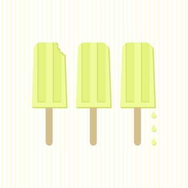 kireç popsicles yaz aylarında serin tatlı vektör kartı poster merkezinde hafif çizgiler üzerinde