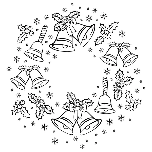 Campanas de jingle decoración de Navidad — Vector de stock