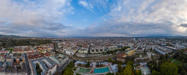 Panorama Fotografie Vídně Pořízené Letounem Dne — Stock fotografie