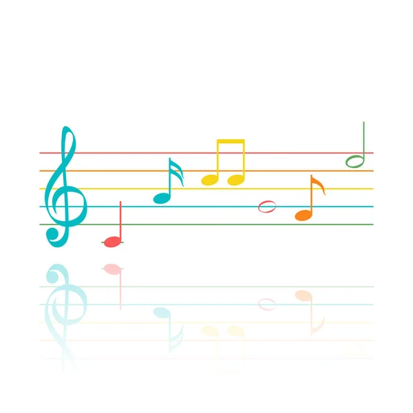 Set Van Kleur Muziek Noot Symbolen Abstracte Muziek Compositie Vector — Stockvector