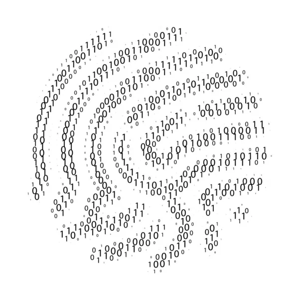 Бінарний Код Формою Відбитків Пальців Множина Нулів Одна Цифра Технологія — стоковий вектор