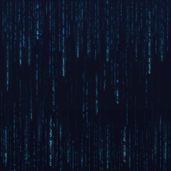 蓝色十六进制随机数据流 矩阵编号 大数据可视化 科幻小说或未来派抽象背景 Vertor例证 — 图库矢量图片