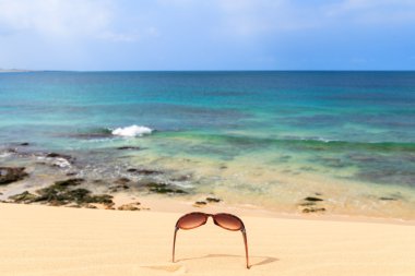 Güzel manzara plaj ve okyanus, Boavista, Cape Verde