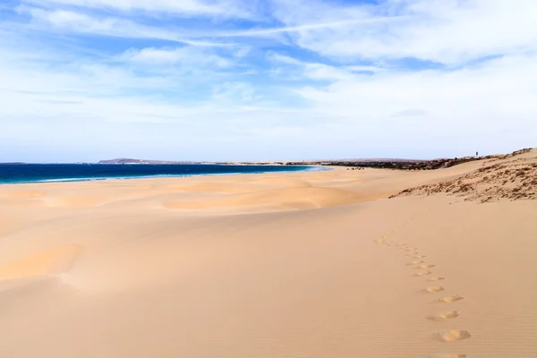 Duinen en strand in Boavista, Cape Verde — Stockfoto