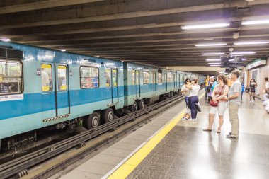 Metro station in Santiago de Chile clipart