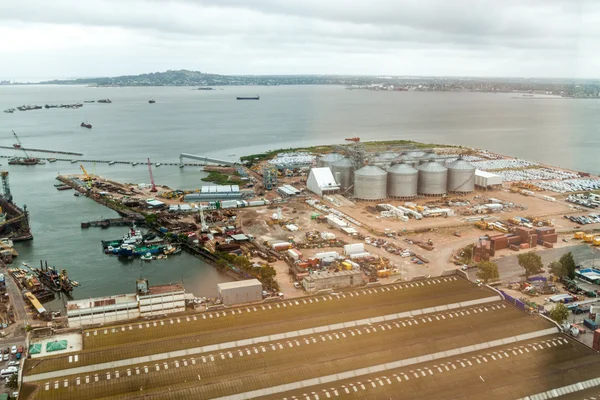 Aerial view of a port in Montevideo — Stock Photo, Image