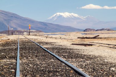Bolivya Şili'ye giden demiryolu parça