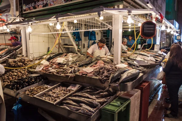 Peixes e mariscos frescos no Mercado Central — Fotografia de Stock