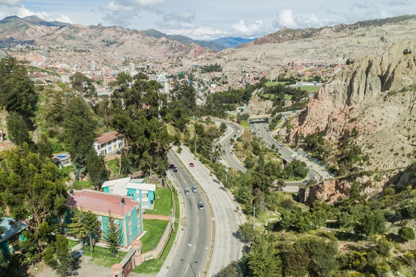 Tortuosa autostrada a La Paz — Foto Stock